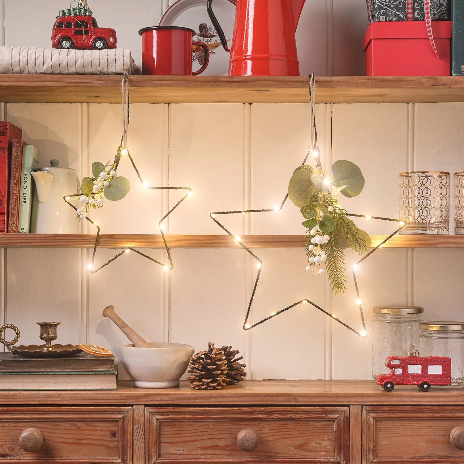 Set De 2 Étoiles Micro-LED Avec Feuillage D’Hiver 1 Set De 2 Étoiles Micro-LED Avec Feuillage D’Hiver