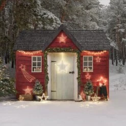 2 X Lot De 3 Étoiles Lumineuses Suspendues D’Extérieur à Piles -Boutique De Noël LL25020 lot de 3 etoiles lumineuses suspendues d exterieur a piles 2