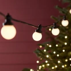 Guirlande Guinguette Pro Connect 10m 20 LED Blanc Chaud Câble Noir Raccordable