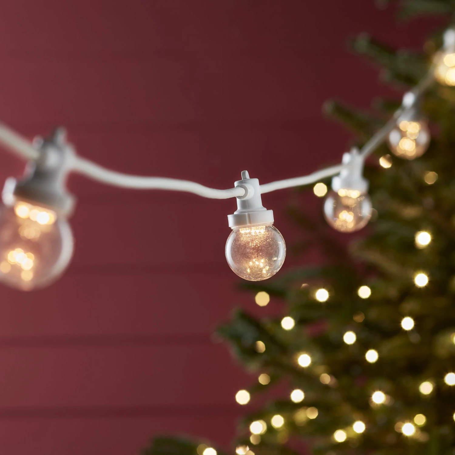 Guirlande Guinguette Pro Connect 30m 60 LED Blanc Chaud Câble Blanc Raccordable Ampoules Transparentes 1 Guirlande Guinguette Pro Connect 30m 60 LED Blanc Chaud Câble Blanc Raccordable Ampoules Transparentes