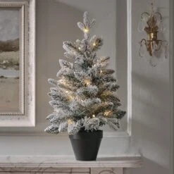 Lot De 2 Sapins Artificiels Enneigés Pré-éclairés De 45 Cm Et 60 Cm 8 Lot De 2 Sapins Artificiels Enneigés Pré-éclairés De 45 Cm Et 60 Cm -Boutique De Noël TR25002 sapin artificiel lumineux enneige de 60 cm decoration de noel 1