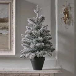 Lot De 2 Sapins Artificiels Enneigés Pré-éclairés De 45 Cm Et 60 Cm 9 Lot De 2 Sapins Artificiels Enneigés Pré-éclairés De 45 Cm Et 60 Cm -Boutique De Noël TR25002 sapin artificiel lumineux enneige de 60 cm decoration de noel 2
