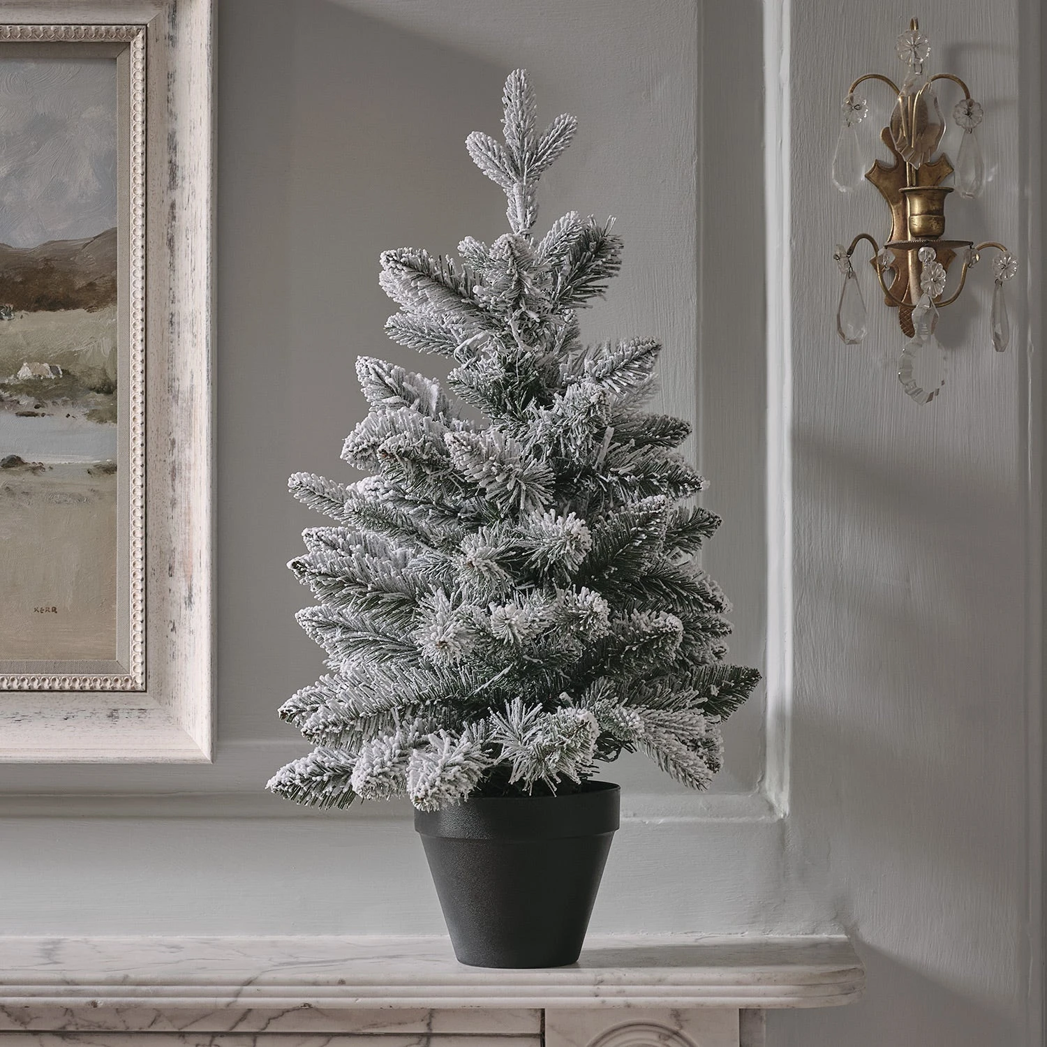 Lot De 2 Sapins Artificiels Enneigés Pré-éclairés De 45 Cm Et 60 Cm 4 Lot De 2 Sapins Artificiels Enneigés Pré-éclairés De 45 Cm Et 60 Cm – Image 4