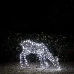 Biche Solaire De Noël à LED Bicolore Studley En Rotin 1 M