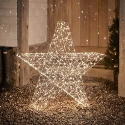 Grande Étoile Lumineuse Extérieure à LED Bicolore De 82 Cm -Boutique De Noël XX2318EU grande etoile lumineuse 3D a LED Bicolore sous la neige 1