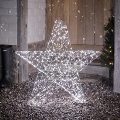 Grande Étoile Lumineuse Extérieure à LED Bicolore De 82 Cm -Boutique De Noël XX2318EU grande etoile lumineuse 3D a LED Bicolore sous la neige 2