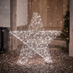 Grande Étoile Lumineuse Extérieure à LED Bicolore De 82 Cm -Boutique De Noël XX2318EU grande etoile lumineuse 3D a LED Bicolore sous la neige 3