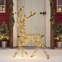 Cerf De Noël Solaire à LED Bicolore Studley En Rotin 1,15 M 20 Cerf De Noël Solaire à LED Bicolore Studley En Rotin 1,15 M -Boutique De Noël XX25005 cerf lumineux studley a led bicolore de 1 15 m 7