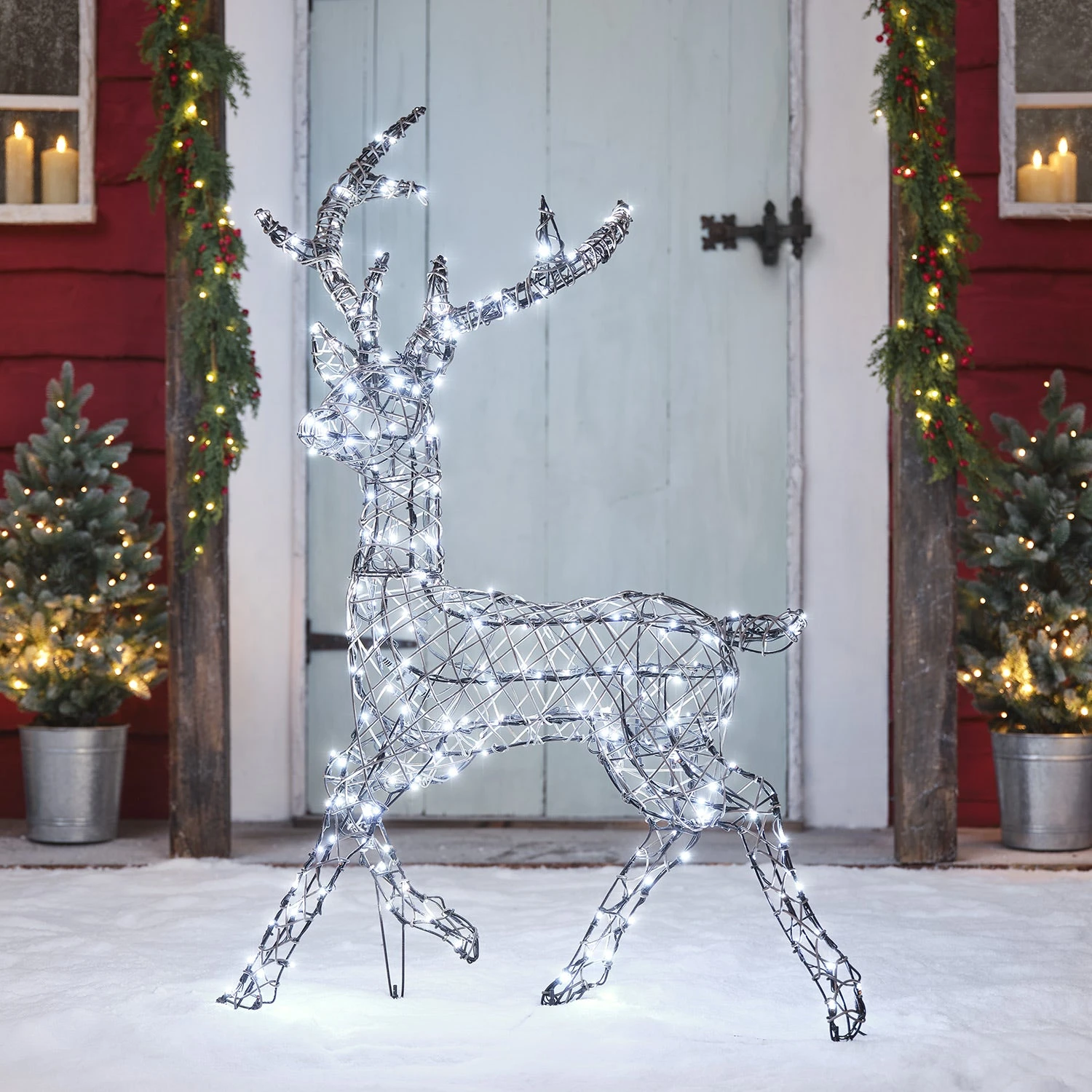 Cerf De Noël Solaire à LED Bicolore Studley En Rotin 1,15 M 8 Cerf De Noël Solaire à LED Bicolore Studley En Rotin 1,15 M – Image 8