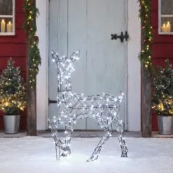 Biche Solaire De Noël à LED Bicolore Studley En Rotin 88 Cm -Boutique De Noël XX25006 biche lumineuse studley a led bicolore 3