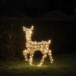 Biche Solaire De Noël à LED Bicolore Studley En Rotin 88 Cm -Boutique De Noël XX25006 biche lumineuse studley a led bicolore 6