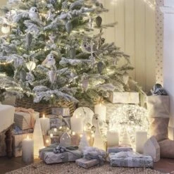 Boule Lumineuse Argentée à Suspendre De 28 Cm,à 400 LED Blanc Chaud 5 Boule Lumineuse Argentée à Suspendre De 28 Cm,à 400 LED Blanc Chaud -Boutique De Noël boule lumineuse avec d autres deco de noel