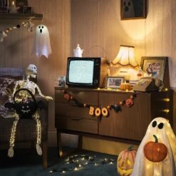 Guirlande D’Halloween En Feutre De 1,50 M -Boutique De Noël deco fete dhalloween avec la guirlande boo