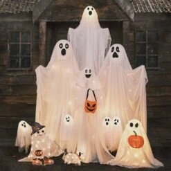 3 Balises De Jardin Fantôme 6 3 Balises De Jardin Fantôme -Boutique De Noël grande famille de fantome lumineux